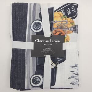 Christian Lacroix Halloween Tablecloth Oblong Skeleton Gothic Pumpkin 60x84